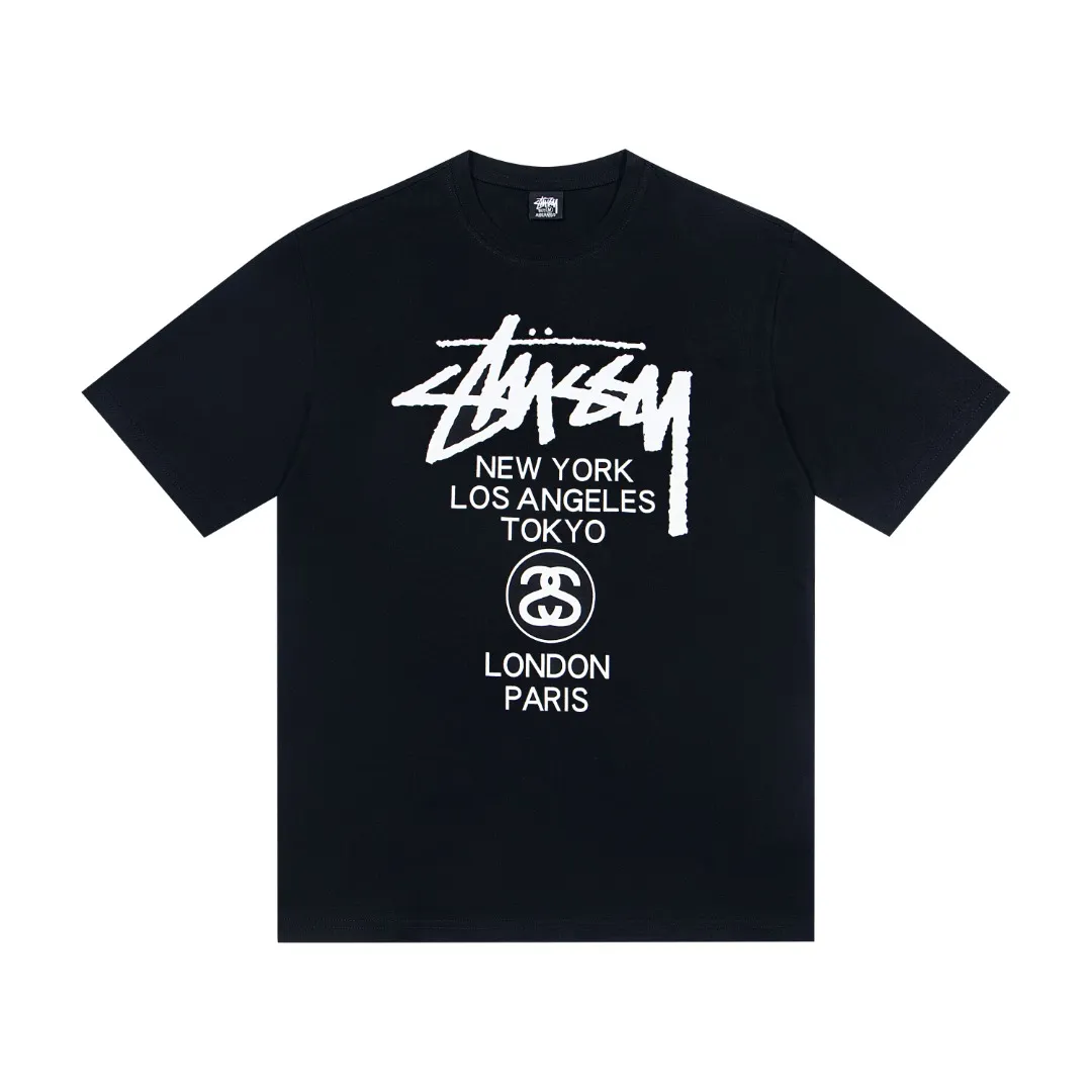 🔥 007# P55 （In Stock ） Stussy World Tour Tee Classic T Same Style ：Black White Size：S M L XL ： 260 ：